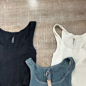 just bone and black skims tops